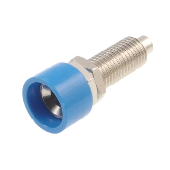 Gniazdo półizolowane 4mm M6, lutowane, niebieskie