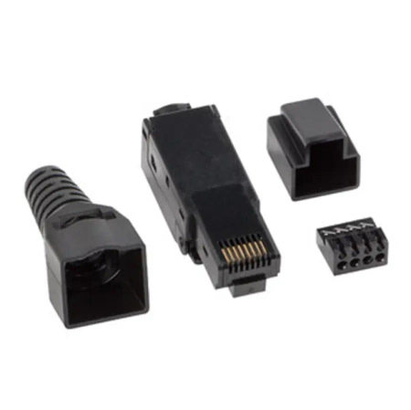 Wtyk LAN beznarzędziowy RJ45 8P8C kat 6A UTP plastikowy, do linki i do drutu Lanberg