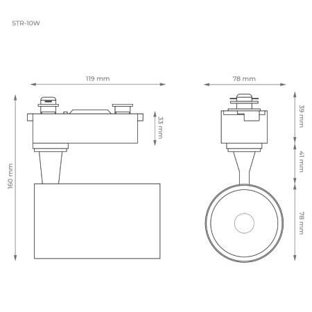 Reflektor szynowy LED 10W, 886lm, 4100K, biały