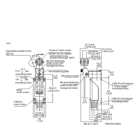 Wyłącznik krańcowy ME8108 5A/250V, ON-(OFF) / OFF-(ON)