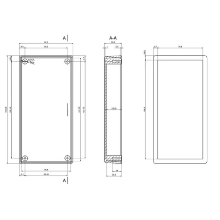Obudowa uniwersalna Z38, 84,8 × 169,7 × 36 mm, ABS, czarna, z panelami bocznymi, Kradex