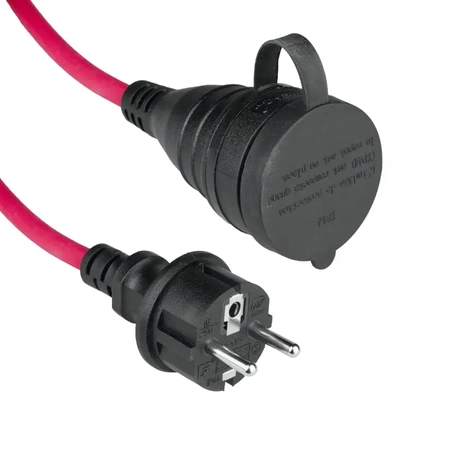 Przedłużacz 10m, 1 gniazdo, 2300W, IP44, czerwony