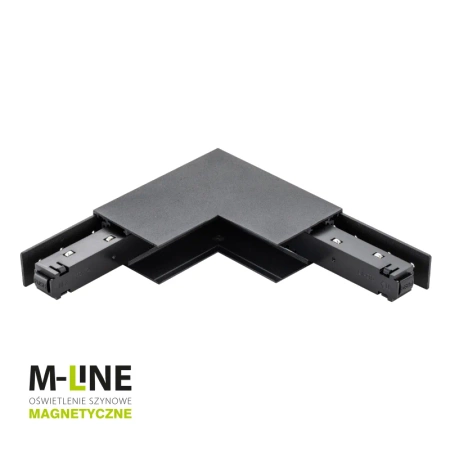 Łącznik kątowy do szyny magnetycznej pionowy natynkowy czarny M-LINE