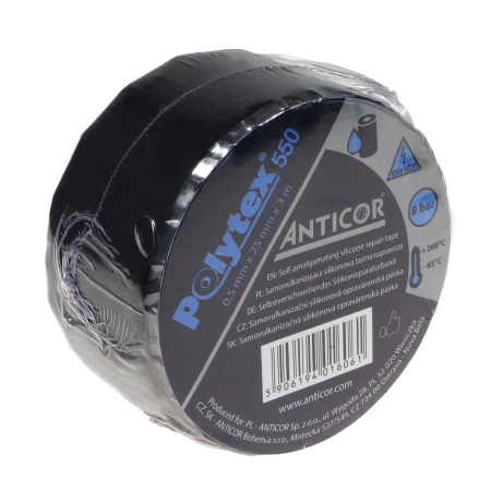 Taśma samowulknizująca, silikonowa do izolacji i naprawy POLYTEX 550 25mm/3m