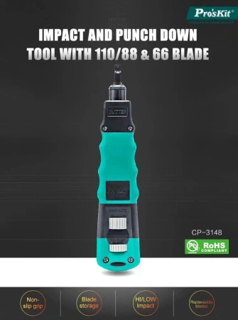 Narzędzie uderzeniowe - zaciskarka LSA Krone - Punch Down Tool 110/88 i 66 ProsKit CP-3148