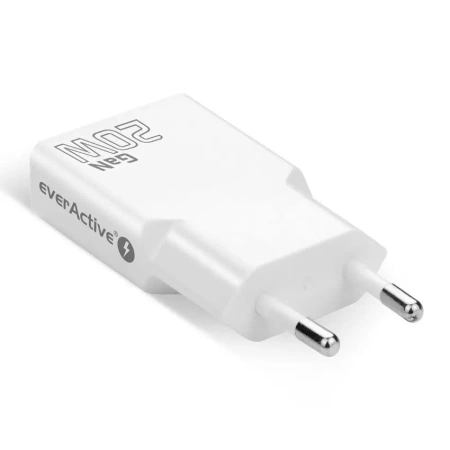 Ładowarka sieciowa everActive GaN USB QC3.0 + USB-C PD 20W SUPER SLIM SC-340Q