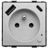 Gniazdko elektryczne z uziemieniem z USB A+C 20W z pomiarem energii (watomierz) ZigBee grafitowe podtynkowe (moduł bez ramki) - TAWOIA Smart Home