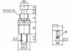 Przełącznik chwilowy OFF-(ON) reset f5mm zielony