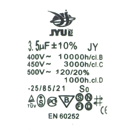 Kondensator rozruchowy do silnika, CBB60 3.5uF 450VAC 30x60mm, przewód