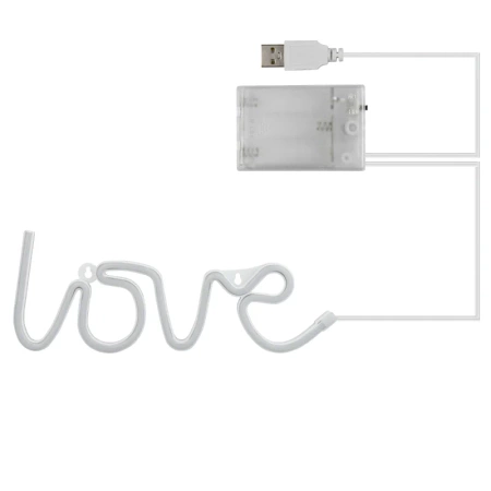 Neon LED "love", dekoracja LED 34x12,5cm zasilanie z baterii lub USB