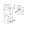 Łącznik montażowy do płytek PCB, kąt prosty, otwory 2,6 mm, poliamid PA66, naturalny, UL94V-2, PMB-1