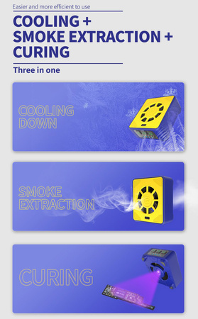 Lampa UV CUV-3 Mechanic z wentylatorem, USB-C, akumulator 800mAh