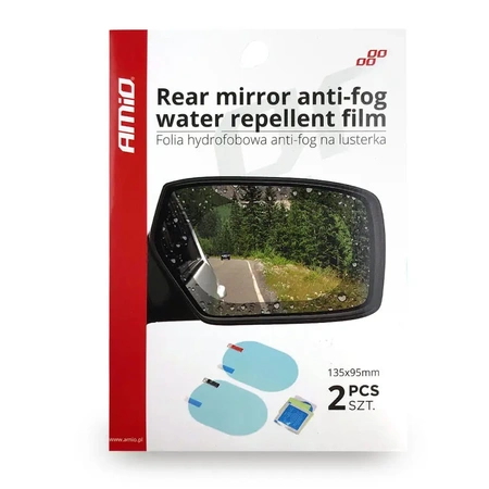 Folia hydrofobowa na lusterka samochodu 2szt AMIO-02378