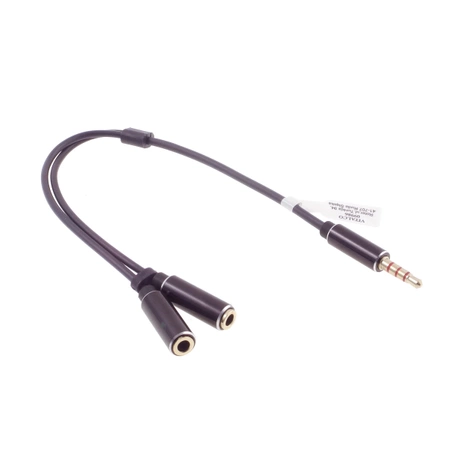 Kabel - rozdzielacz: wtyk jack 3.5 stereo - 2x gniazdo jack 3.5 (1 stereo + 1 mono), rozgałęziacz, Vitalco