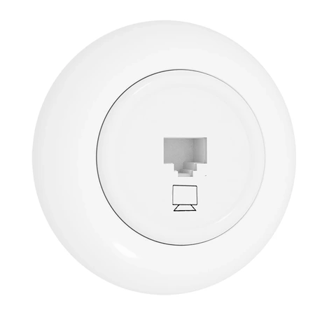 Gniazdo komputerowe RJ45, okrągłe, białe, podtynkowe, Vintage Loft