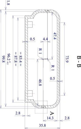 Obudowa 100x130, h=36mm ABS jasna, Z91