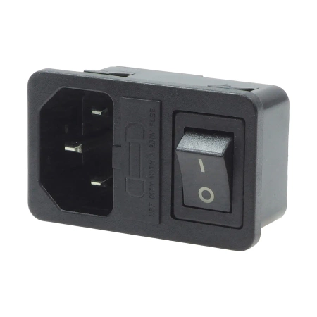 Zintegrowane gniazdo zasilania 230V IEC, 10A, włącznik, bezpiecznik, RF-2004