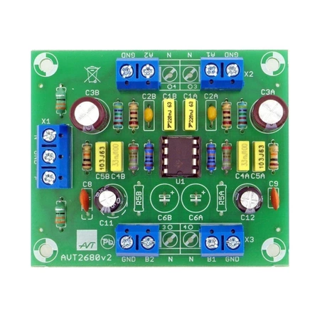 Przedwzmacniacz gramofonowy RIAA stereo - KIT AVT 2680