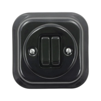 Włącznik żaluzjowy ceramiczny, kwadratowy z ramką, podtynkowy czarny Ceramic Loft