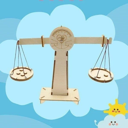 Waga szalkowa drewniana dla dzieci - DIY - równoważnia - zabawka edukacyjna