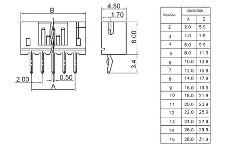 Wtyk KNX 12 pin, prosty do druku, raster 2mm, do gniazda KNX-G12
