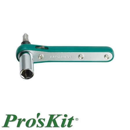 Zestaw bitów i kluczy nasadowych z grzechotką, Proskit 1PK-202A