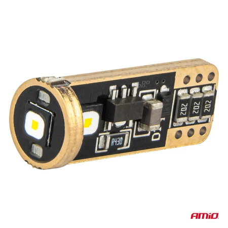 Żarówka samochodowa LED CANBUS T10 W5W 12V / 24V AMIO-04246, 2szt