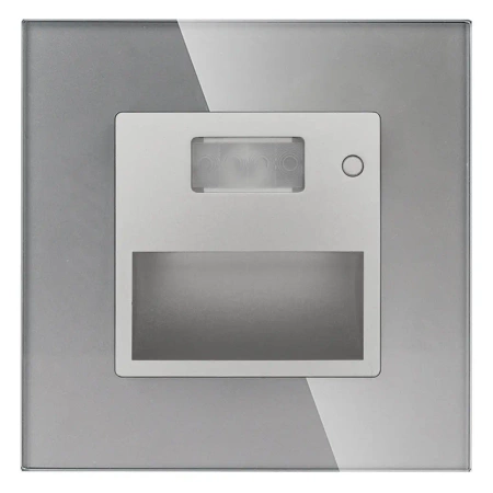 Lampka schodowa LED 230V 1.5W z czujką ruchu - szklana ramka - szary - Tawoia Glass