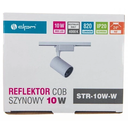 Reflektor szynowy LED 10W, 886lm, 4100K, biały