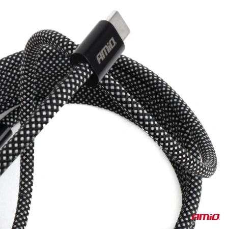 Kabel USB-C - USB-C, 60 W, 1 m, magnetyczny, AMiO