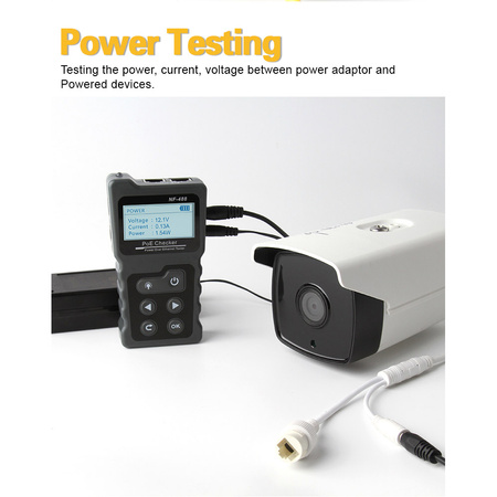 Tester LAN PoE 802.3af, 802.3at, test mapy połączeń, LCD, Noyafa NF-488