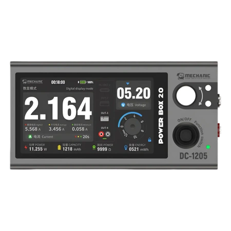 Zasilacz warsztatowy USB Power Box 2.0, 1,3–12 V, 45 W, regulowany, Mechanic