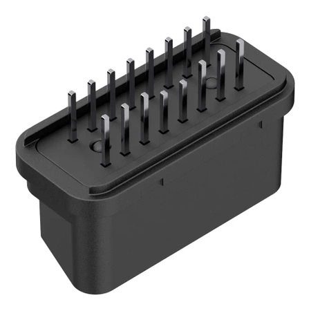 Złącze OBD męskie z pinami i blokadą przewodów, ABS, czarne, Kradex ZOBD CAP PLUG