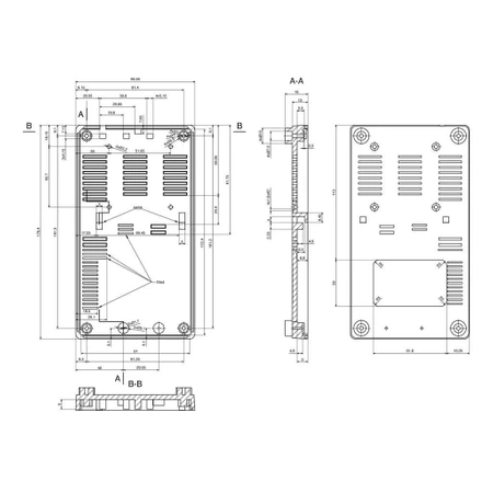 Obudowa 100x179, h=79mm wentylowana, Z40