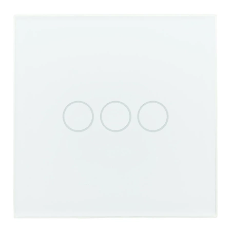 Włącznik dotykowy szklany potrójny 800W - biały - Tawoia Glass