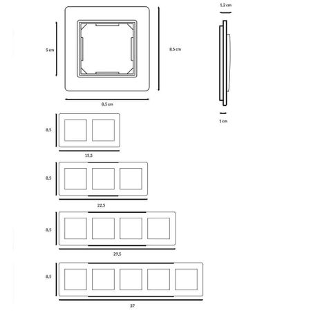 Ramka poczwórna, plastikowa, czarna, QUAD Electromalt, QAD1004B