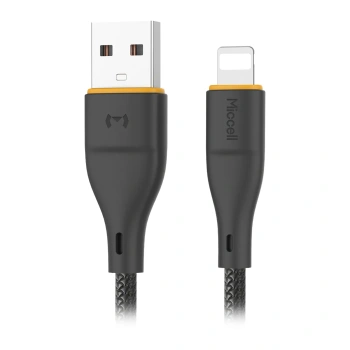 Kabel USB-A - Lightning, 2,4 A, 1 m, czarny, Miccell, MIC-004030