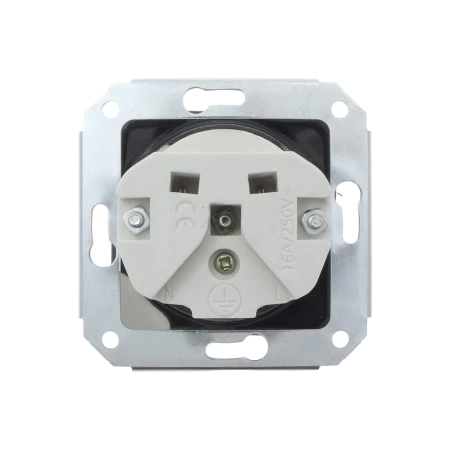 Gniazdo elektryczne ceramiczne kwadratowe bez ramki, montaż podtynkowy, kolor czarny Ceramic Loft