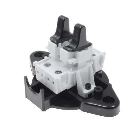 Włącznik światła podwójny, montaż natynkowy, kolor czarny, seria Retro PRL