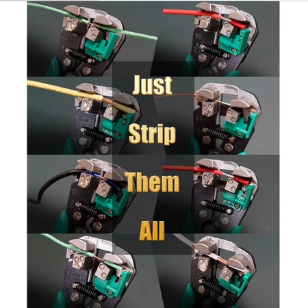 Ściągacz izolacji 0.2-6mm2 automat, zaciskarka konektorów nieizolowanych i izolowanych 0.5-6mm2, 8PK-371DU Proskit