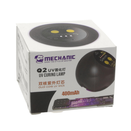 Lampa UV Q2 Mechanic z akumulatorem 400mAh, ciemnoszara
