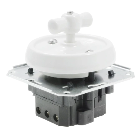 Włącznik światła schodowy obrotowy ceramiczny, okrągły podtynkowy biały Ceramic Loft