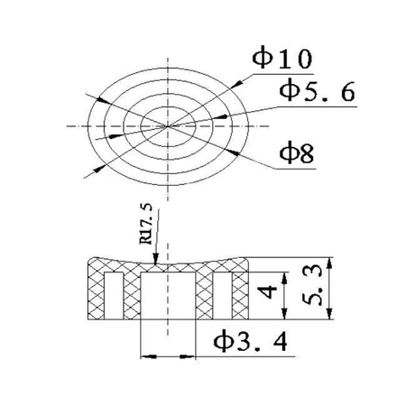 Klawisz okrągły do Microswitcha, SC010, fi wew: 3.5mm, czarny