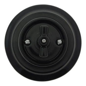 Włącznik żaluzjowy obrotowy ceramiczny, okrągły z ramką, podtynkowy czarny Ceramic Loft