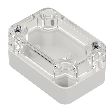 Obudowa hermetyczna ZP60.40.30JPH, 40 × 60 × 30 mm, ABS+PC, jasnoszara, z przezroczystym wieczkiem, Kradex