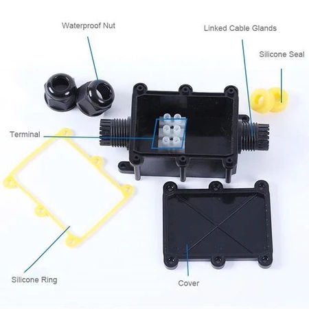 Puszka hermetyczna 80x57x41mm IP65 4 przepusty