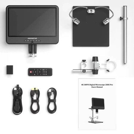 Mikroskop 4K do lutowania SMD, diagnostyki PCB i dokumentacji napraw, ekran IPS 10,1″ – Andonstar AD208S-PRO