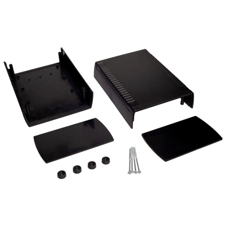 Obudowa uniwersalna z panelem do elektroniki 136 × 185,5 × 80 mm ABS czarny KRADEX Z112B