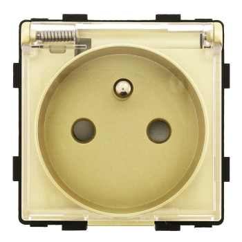 Moduł - gniazdo elektryczne IP44 z klapką - złoty - Tawoia Glass