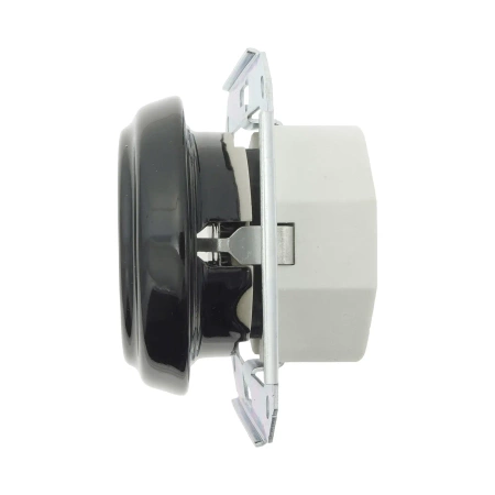 Gniazdo elektryczne Schuko ceramiczne, okrągłe bez ramki, montaż podtynkowy, kolor czarny Ceramic Loft